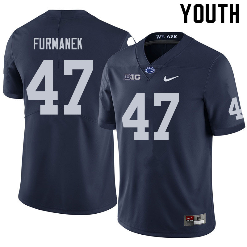 Youth #47 Alex Furmanek Penn State Nittany Lions College Football Jerseys Sale-Navy